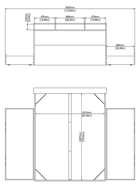 Zakonska postelja v hrastovem dekorju s prostorom za shranjevanje brez letvenega dna 160x200 cm Ikast – Tvilum