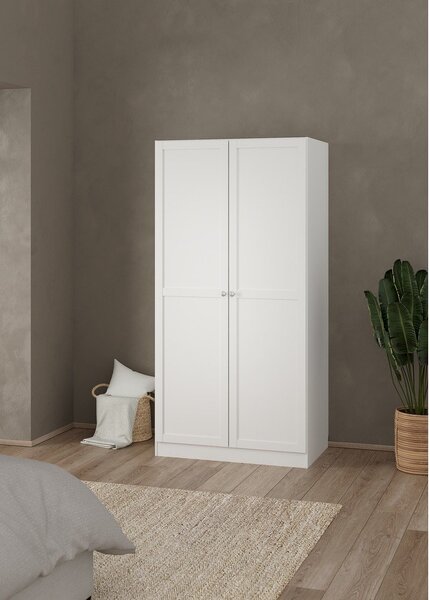 Bela garderobna omara 99x200x62 cm Billund – Tvilum