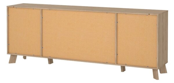 Bela komoda v hrastovem dekorju 196x73x39 cm Ikast – Tvilum