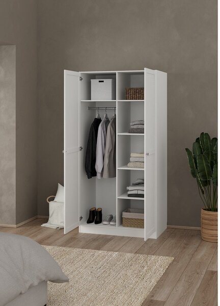 Bela garderobna omara 99x200x62 cm Billund – Tvilum