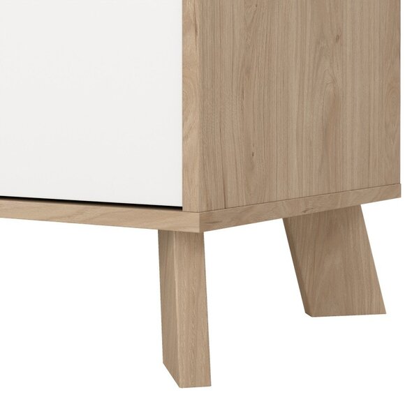 Bela komoda v hrastovem dekorju 196x73x39 cm Ikast – Tvilum