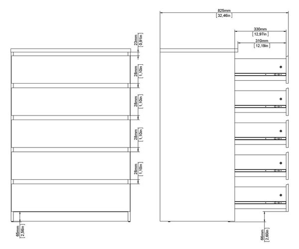 Komoda v hrastovem dekorju 77x111x50 cm Naia – Tvilum