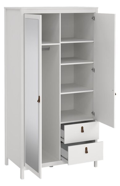 Bela garderobna omara z ogledalom 102x199x58 cm Madrid – Tvilum