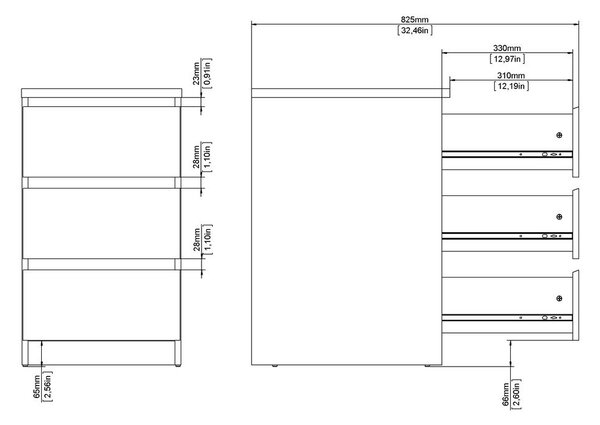 Komoda v hrastovem dekorju 40x70x50 cm Naia – Tvilum