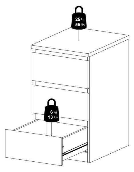 Komoda v hrastovem dekorju 40x70x50 cm Naia – Tvilum