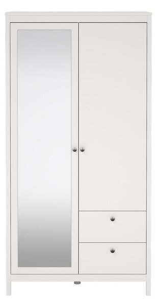 Bela garderobna omara z ogledalom 102x199x58 cm Madrid – Tvilum