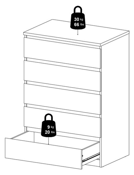 Komoda v hrastovem dekorju 77x111x50 cm Naia – Tvilum