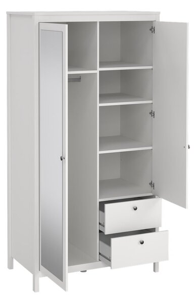 Bela garderobna omara z ogledalom 102x199x58 cm Madrid – Tvilum