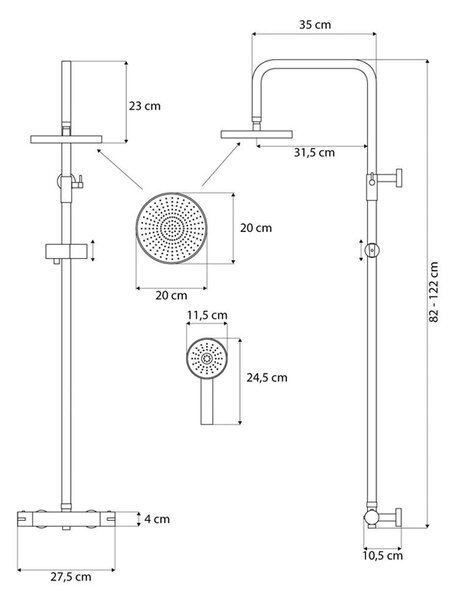 Tuš set CALANI DAYTON CHROM TERMOSTAT