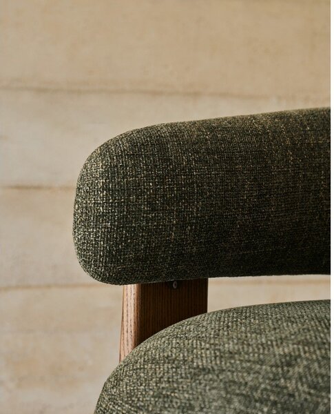 Zelen fotelj iz šenilje Granite – Kave Home
