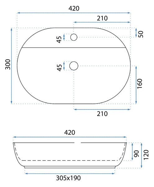 Pultni umivalnik REA Aura 42