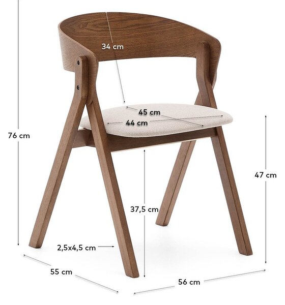 Rjav jedilni stol Godia – Kave Home