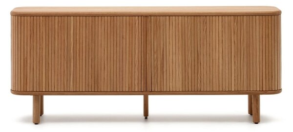 Komoda v jesenovem dekorju z drsnimi vrati v naravni barvi 180x75,5x40 cm Mailen – Kave Home