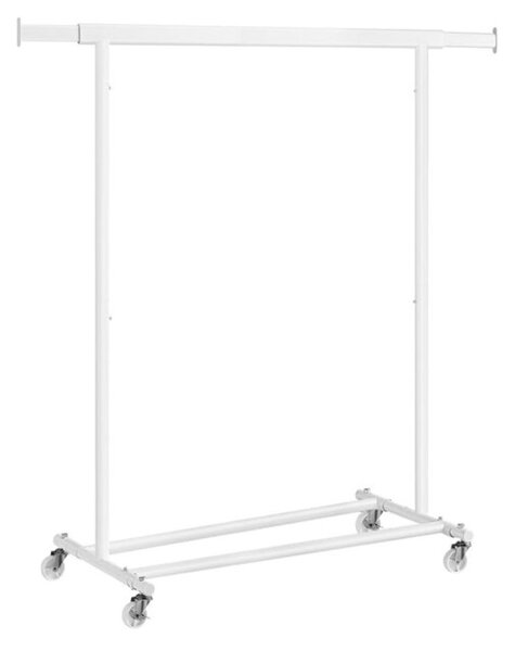 Stojalo za oblačila INEZ na kolesih, maks. 90kg, 83,5x45x160cm, bela SongmicsHome
