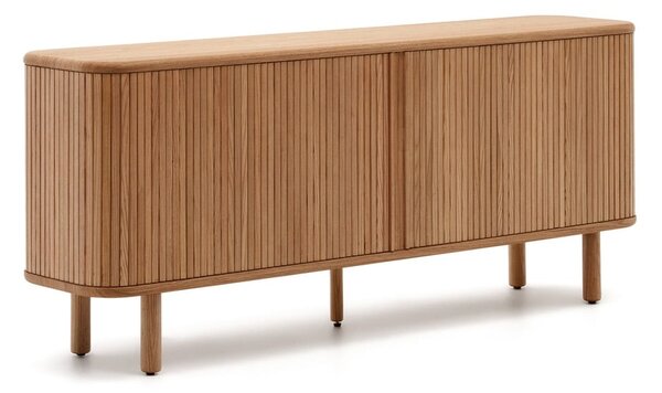 Komoda v jesenovem dekorju z drsnimi vrati v naravni barvi 180x75,5x40 cm Mailen – Kave Home