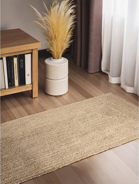 Obojestranski/ročno tkan tekač iz jute v svetli naravni barvi 80x200 cm Juno – Hanse Home