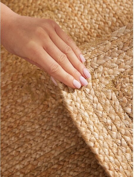 Obojestranski/ročno tkan tekač iz jute v naravni barvi 80x200 cm Juno – Hanse Home