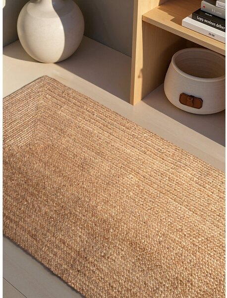 Obojestranski/ročno tkan tekač iz jute v naravni barvi 80x200 cm Juno – Hanse Home