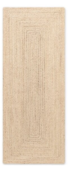 Obojestranski/ročno tkan tekač iz jute v svetli naravni barvi 80x200 cm Juno – Hanse Home