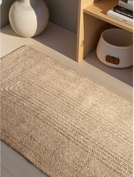 Obojestranski/ročno tkan tekač iz jute v svetli naravni barvi 80x200 cm Juno – Hanse Home