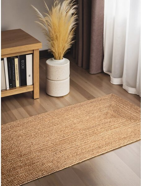 Obojestranski/ročno tkan tekač iz jute v naravni barvi 80x200 cm Juno – Hanse Home