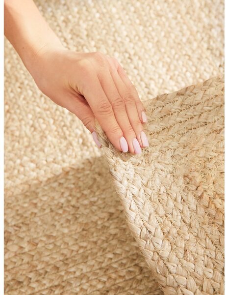 Obojestranska/ročno tkana preproga iz jute v svetli naravni barvi 80x150 cm Juno – Hanse Home