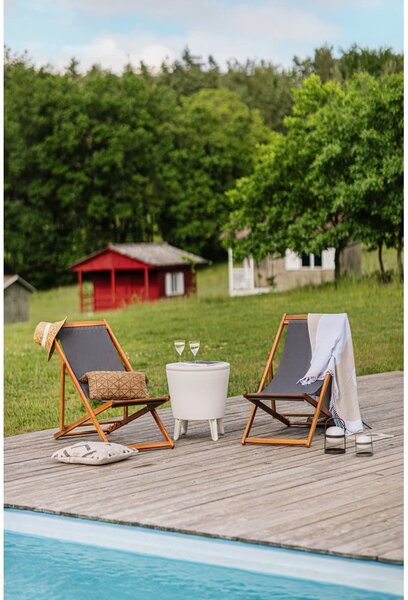 Siv/v naravni barvi vrtni ležalnik iz masivnega lesa Dionysus – Bonami Essentials