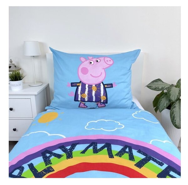 Enojna bombažna otroška posteljnina s svetlečim učinkom 140x200 cm Peppa Pig – Jerry Fabrics