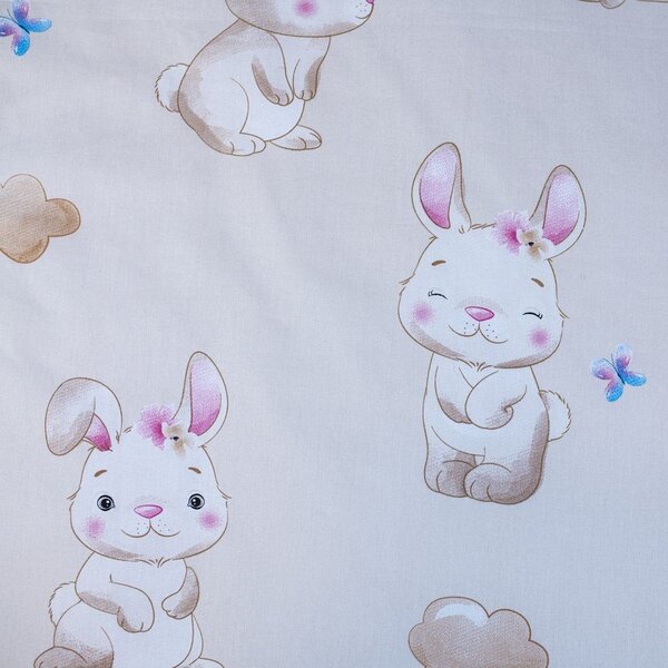 Rumena bombažna otroška posteljnina za otroško posteljico 100x135 cm Bunny "Star" – Jerry Fabrics