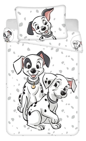 Bela bombažna otroška posteljnina za otroško posteljico 100x135 cm 101 Dalmatians – Jerry Fabrics