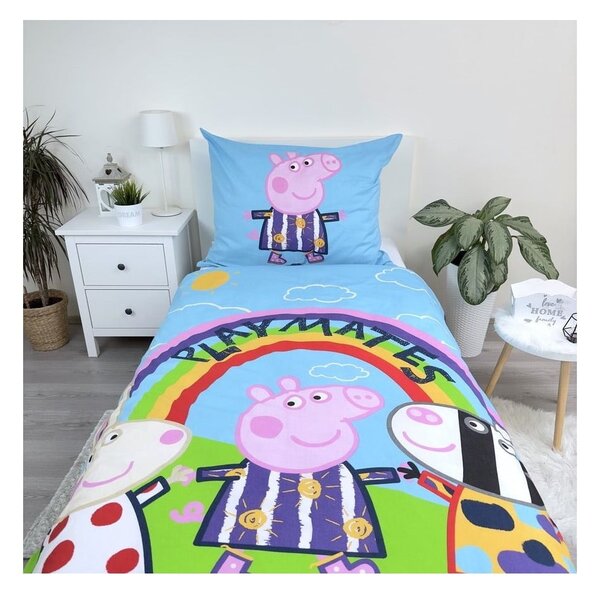 Enojna bombažna otroška posteljnina s svetlečim učinkom 140x200 cm Peppa Pig – Jerry Fabrics