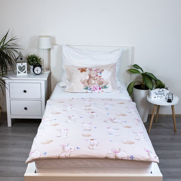 Rumena bombažna otroška posteljnina za otroško posteljico 100x135 cm Bunny "Star" – Jerry Fabrics
