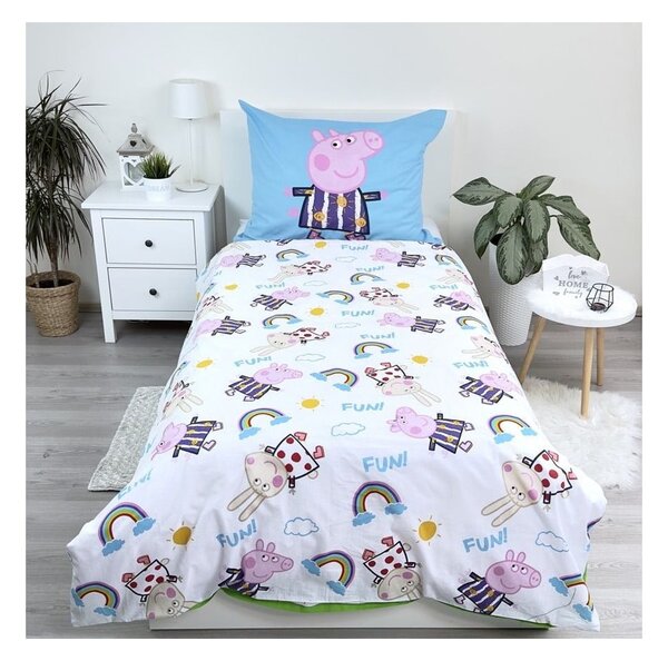 Enojna bombažna otroška posteljnina s svetlečim učinkom 140x200 cm Peppa Pig – Jerry Fabrics