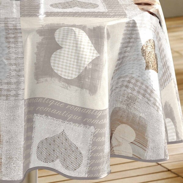 Povoščen namizni prt iz PVC-ja ø 160 cm Cosy Coeur – douceur d'intérieur