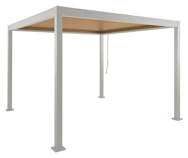 Sunfun Milos Paviljon z lamelami (Š x G: 294 x 294 cm, Barva ogrodja: Svetlo siva, Aluminij)