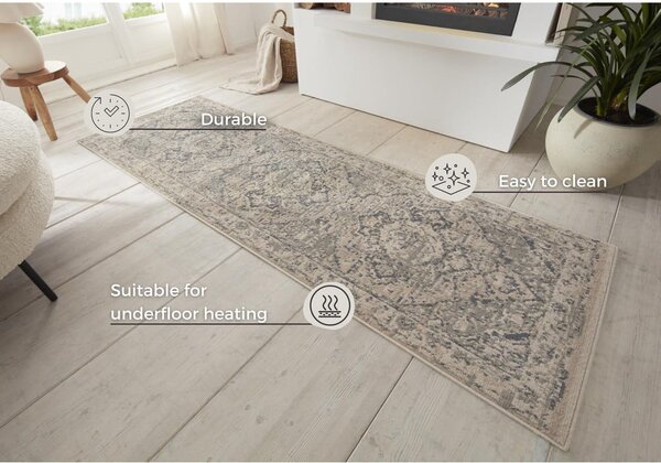 Sivo-bež tekač 80x200 cm Terrain Designer Sand – Hanse Home