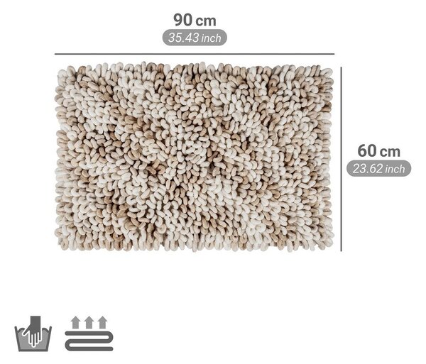 Bež tekstilna kopalniška preproga 60x90 cm Lerici – Wenko