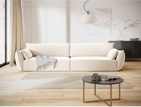 Bež žametna sedežna garnitura 248 cm Vanda – Mazzini Sofas