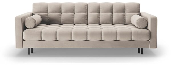 Bež žametna raztegljiva sedežna garnitura s prostorom za shranjevanje 222 cm Bali – Cosmopolitan Design