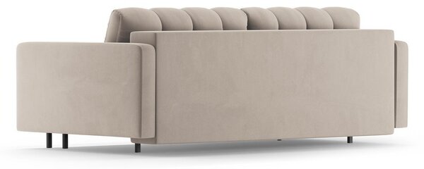 Bež žametna raztegljiva sedežna garnitura s prostorom za shranjevanje 222 cm Bali – Cosmopolitan Design