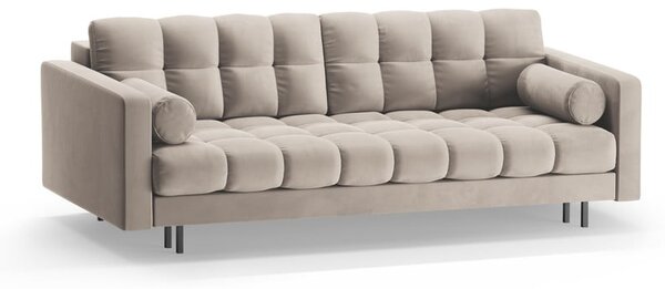 Bež žametna raztegljiva sedežna garnitura s prostorom za shranjevanje 222 cm Bali – Cosmopolitan Design
