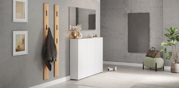Bela omarica v hrastovem dekorju 138x105x25 cm Libbiano – Germania