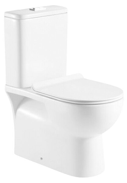 Sanotechnik Prostostoječi WC set R3030 (Z izpiralnim robom, Bela)