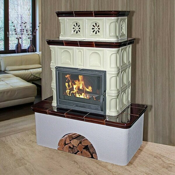 Domofire Kaminska peč Salzburg (9 kW, Zmogljivost ogrevanja prostora: 180 m³, Material obloge: Keramika, Rjava/Bež)