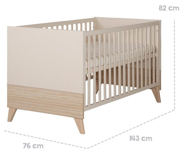 Bež otroška posteljica z nastavljivo višino 70x140 cm Sidney – Roba