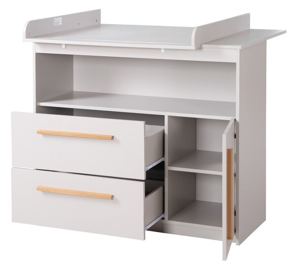 Svetlo siva otroška komoda s previjalnim pultom 107x98x75 cm Lea – Roba