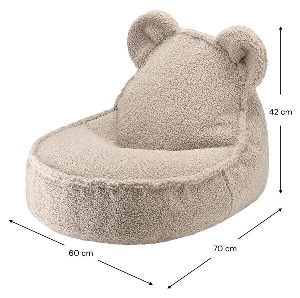 Svetlo rjava otroška vreča za sedenje iz tkanine bouclé Bear – Wigiwama