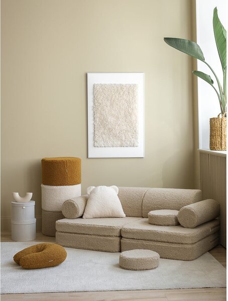 Svetlo rjava otroška sedežna garnitura iz tkanine bouclé 132 cm Settee – Wigiwama