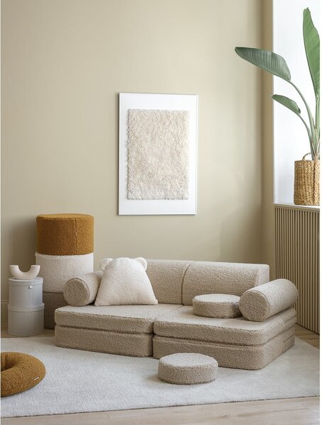 Svetlo rjava otroška sedežna garnitura iz tkanine bouclé 132 cm Settee – Wigiwama