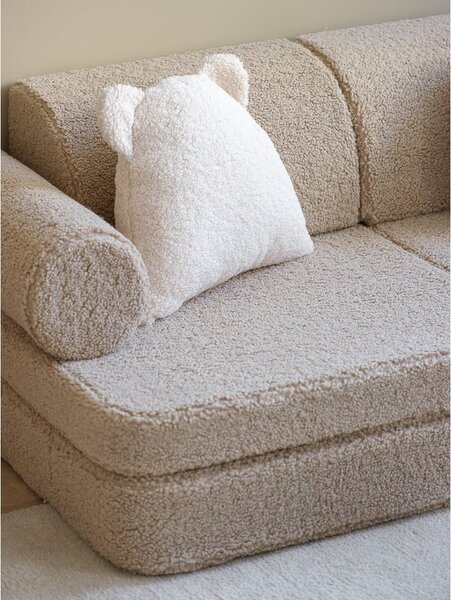 Svetlo rjava otroška sedežna garnitura iz tkanine bouclé 132 cm Settee – Wigiwama